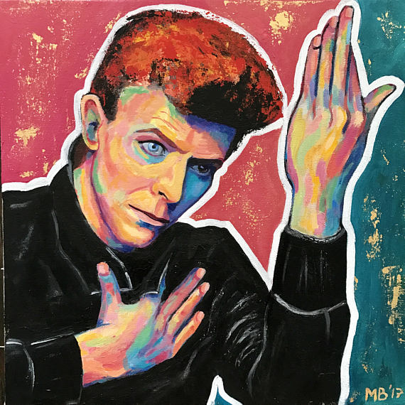 570x570 David Bowie Portrait Original Painting 20x20 - David Bowie Painting