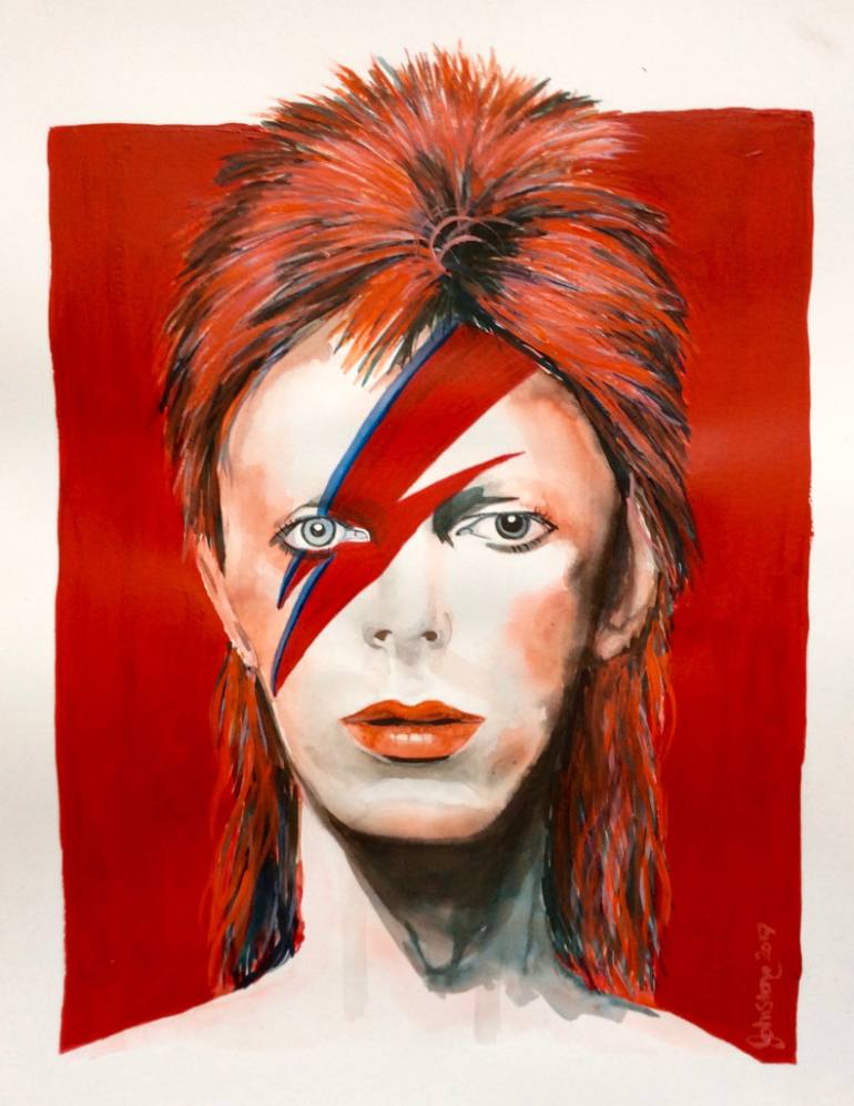 770x997 Saatchi Art David Bowie Painting By Ray Johnstone - David Bowie Painting