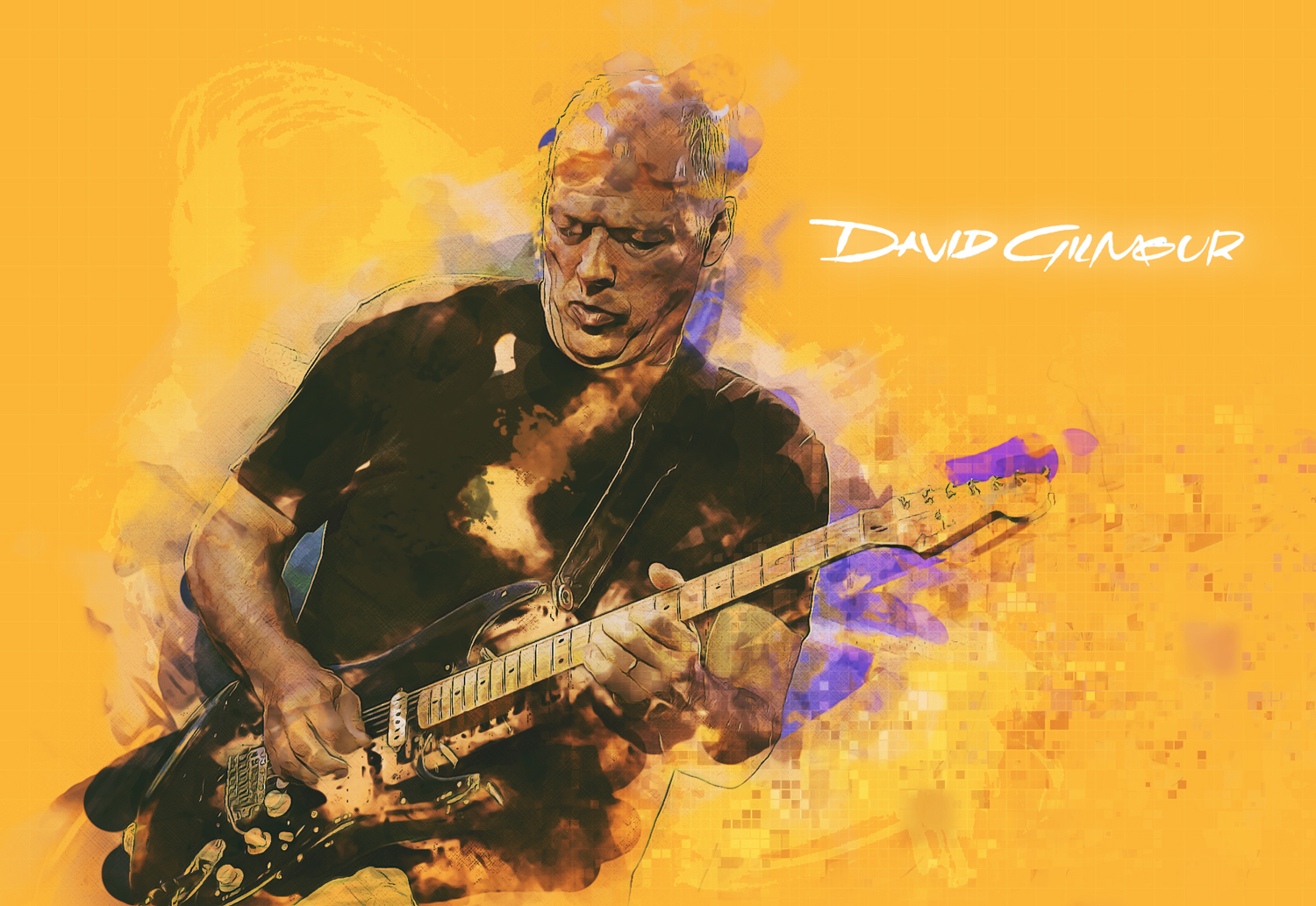 1500x1033 David Gilmour By Hypnoticp - David Gilmour Painting