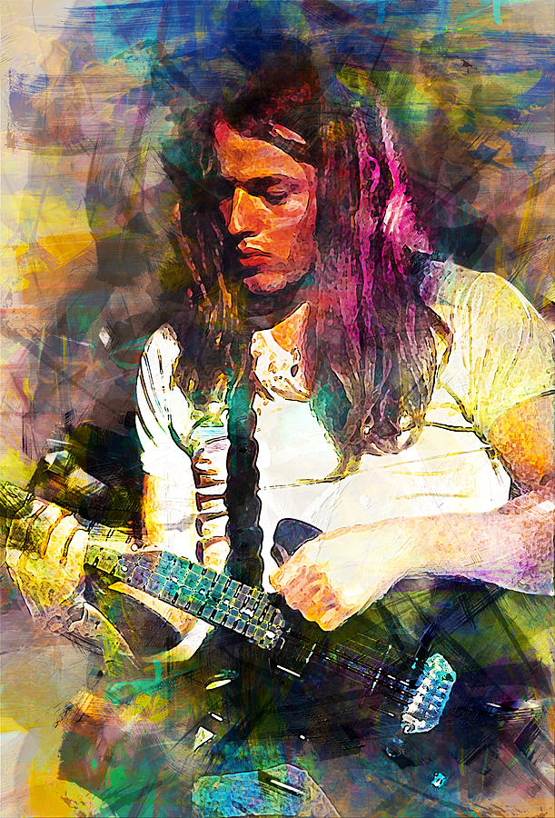 611x900 David Gilmour. Pink Floyd. Digital Art By Elizabeth Simon - David Gilmour Painting
