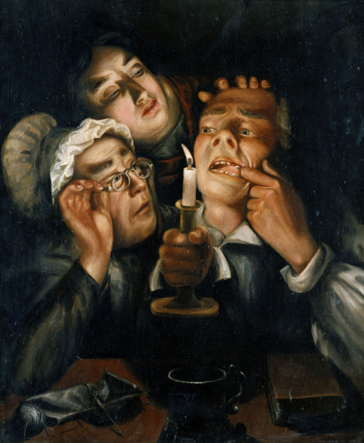 411x500 The Dentist Art Print By David Gilmour Blythe - David Gilmour Painting