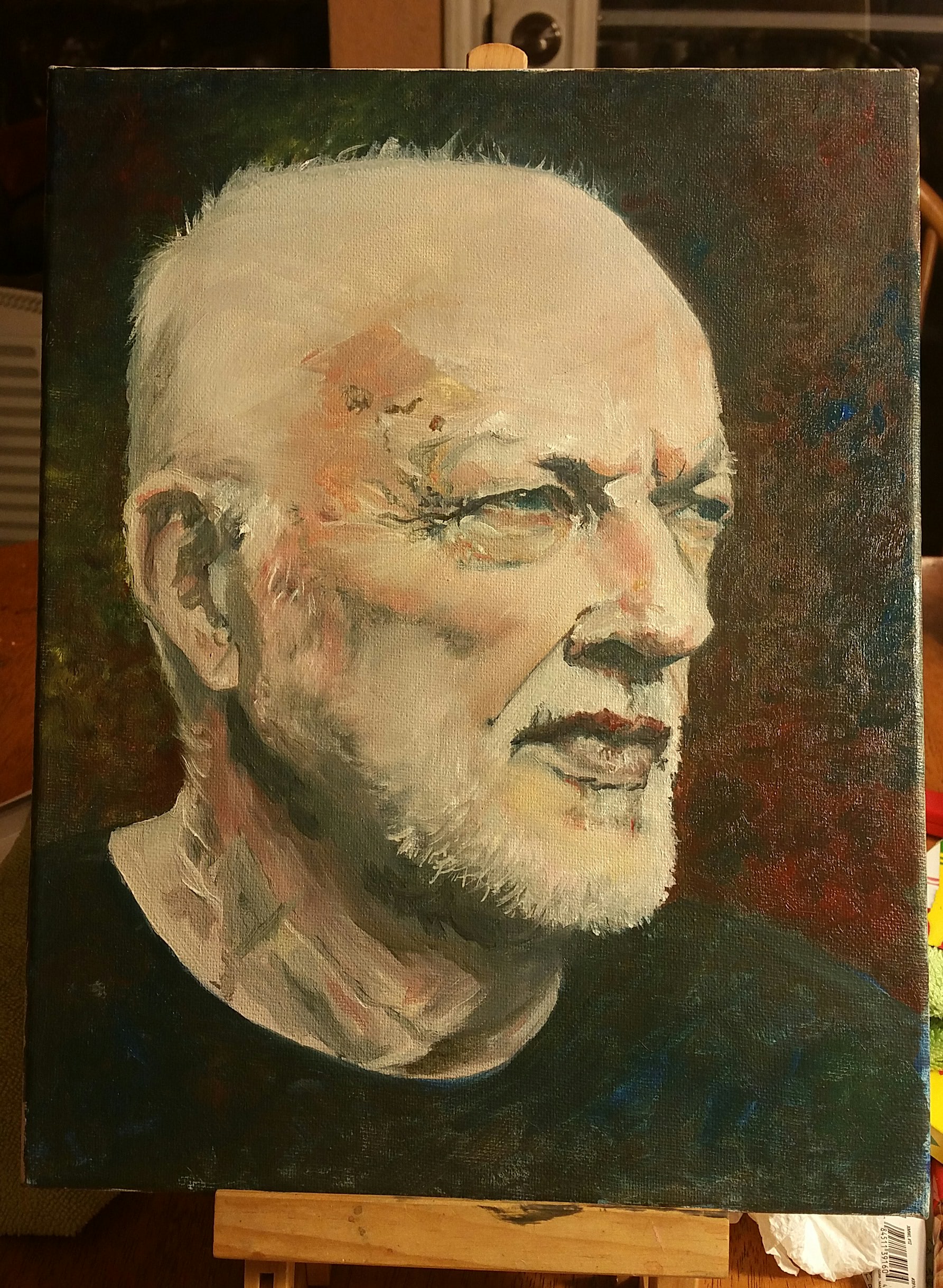 1785x2437 My First Oil Painting. 11x14 Of David Gilmour Of Pink Floyd. Got - David Gilmour Painting