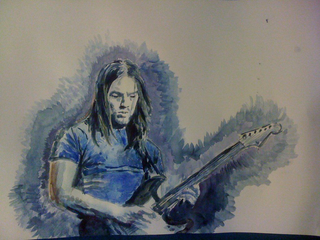 1024x768 David Gilmour Pink Floyd By Thewalrus99 - David Gilmour Painting