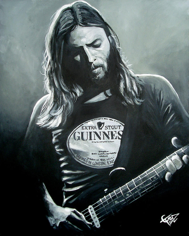 720x900 David Gilmour Painting By Tom Carlton - David Gilmour Painting
