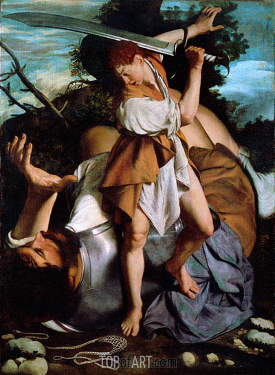 400x545 David And Goliath Orazio Gentileschi Painting Reproduction - David Goliath Painting