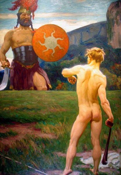 417x602 David And Goliath - David Goliath Painting