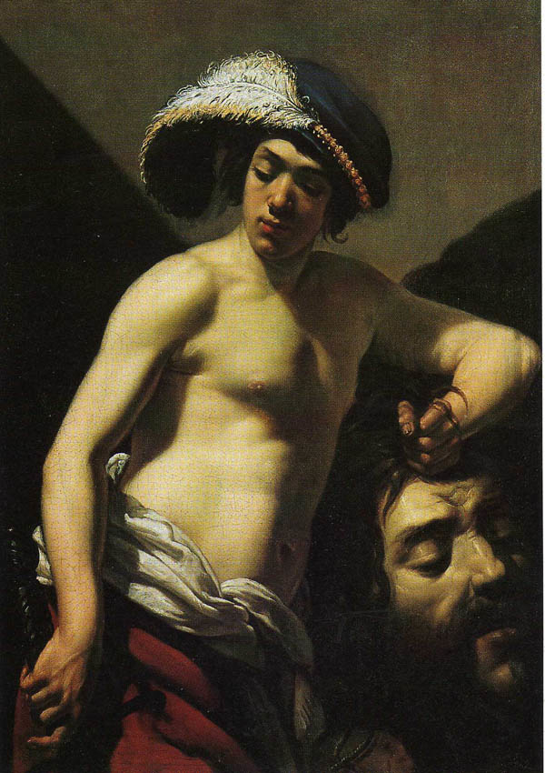 600x850 David With The Head Of Goliath Aubin Vouet - David Goliath Painting