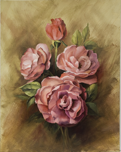 399x500 Dvd4018 Art Of Vignette Florals - David Jansen Painting