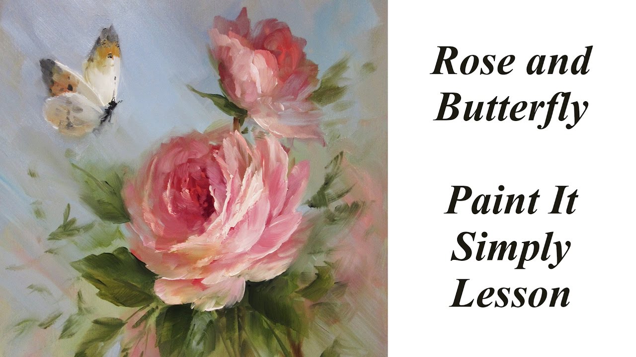 1280x720 Rose And Butterfly - David Jansen Painting