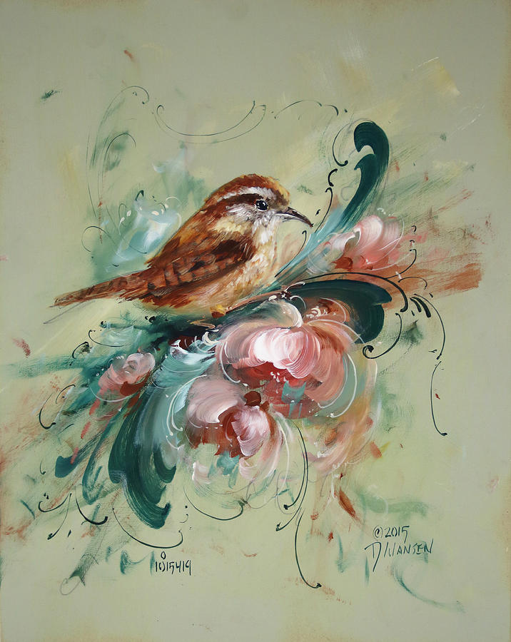 716x900 Wren And Rosemaling Painting By David Jansen - David Jansen Painting