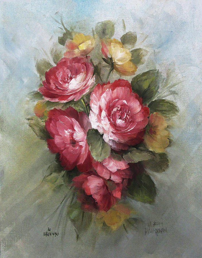705x900 Banks Roses Painting By David Jansen - David Jansen Painting