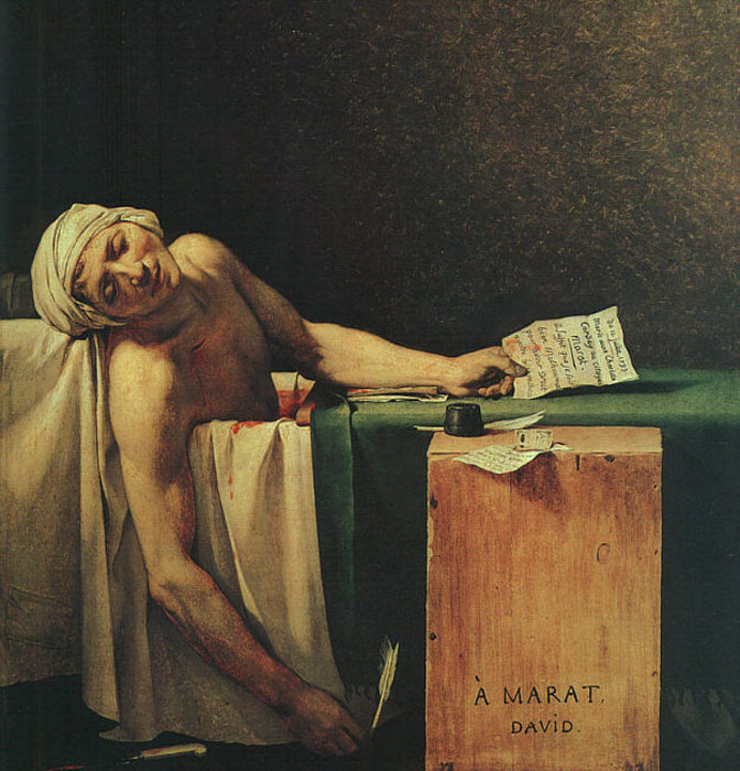 672x700 Oil Painting Reproduction Of David The Death Of Marat - David Painting