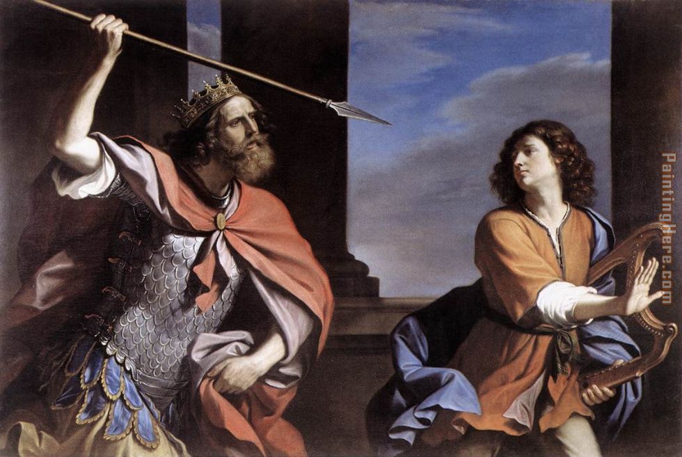 980x656 Guercino Saul Attacking David Painting Anysize 50% Off - David Painting