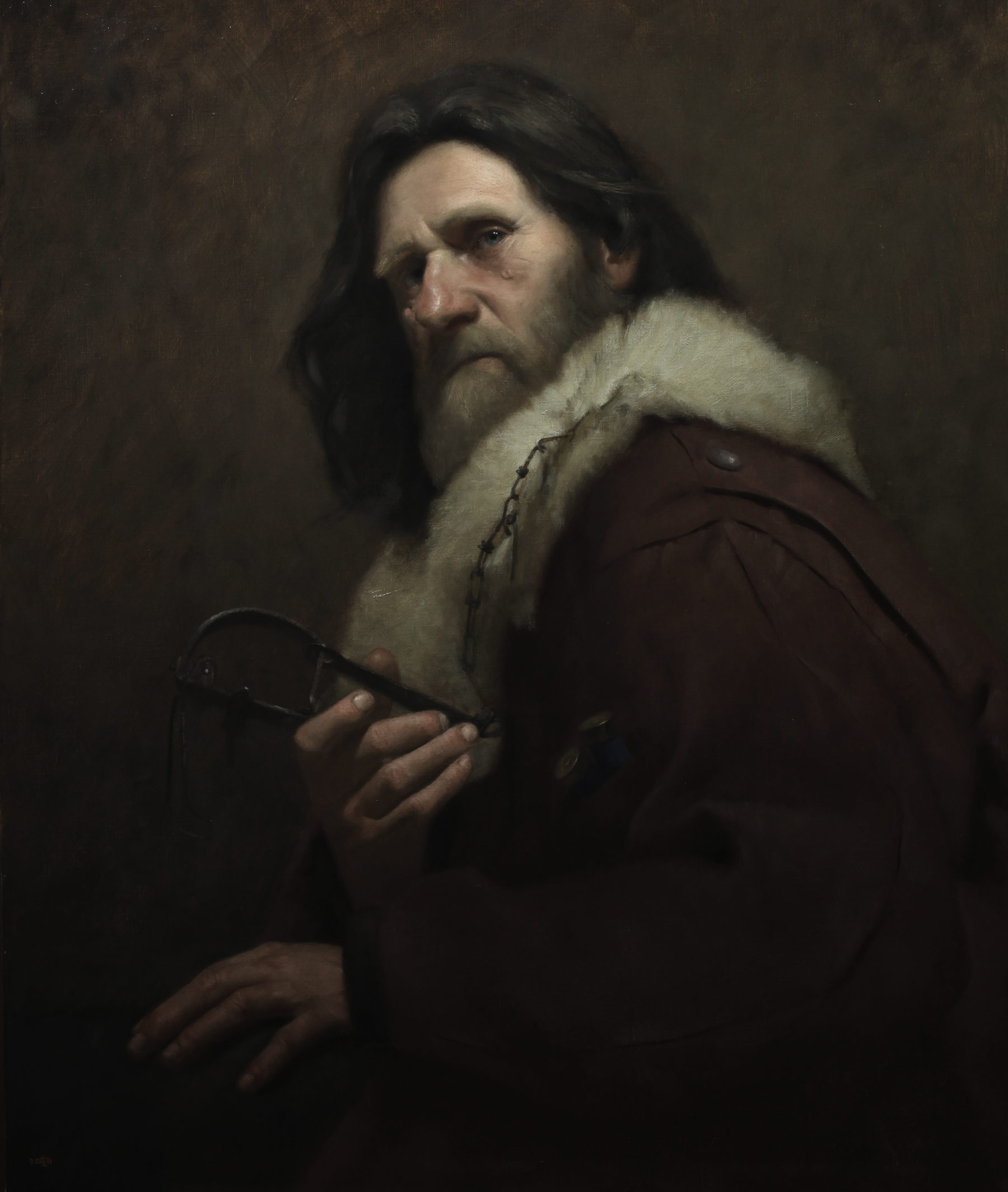 1800x2128 The Trapper Oil On Linen Painting By David Gluck - David Ross Painting