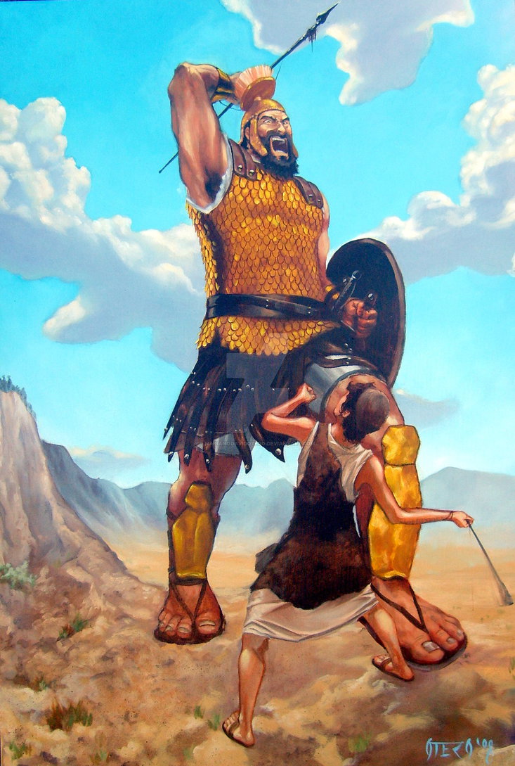733x1089 David Vs. Goliath By Marianodavidotero - David Vs Goliath Painting