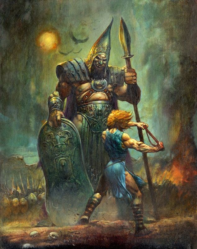 634x800 David Amp Goliath Painting (Sold) Comic Art Comics And Things - David Vs Goliath Painting