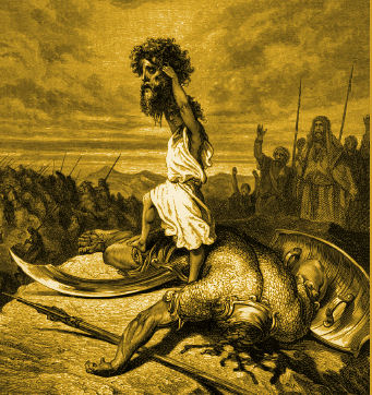 341x362 David Vs Goliath Pocket Sized Pastor - David Vs Goliath Painting