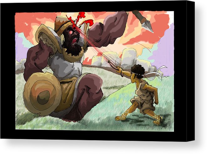 661x493 Courage David Vs. Goliath Canvas Print Canvas Art By Ronnell - David Vs Goliath Painting
