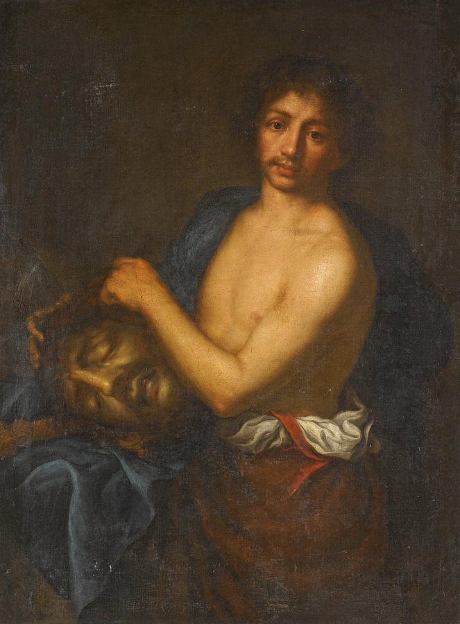 663x900 David With The Head Of Goliath Painting By Girolamo Forabosco - David With The Head Of Goliath Painting