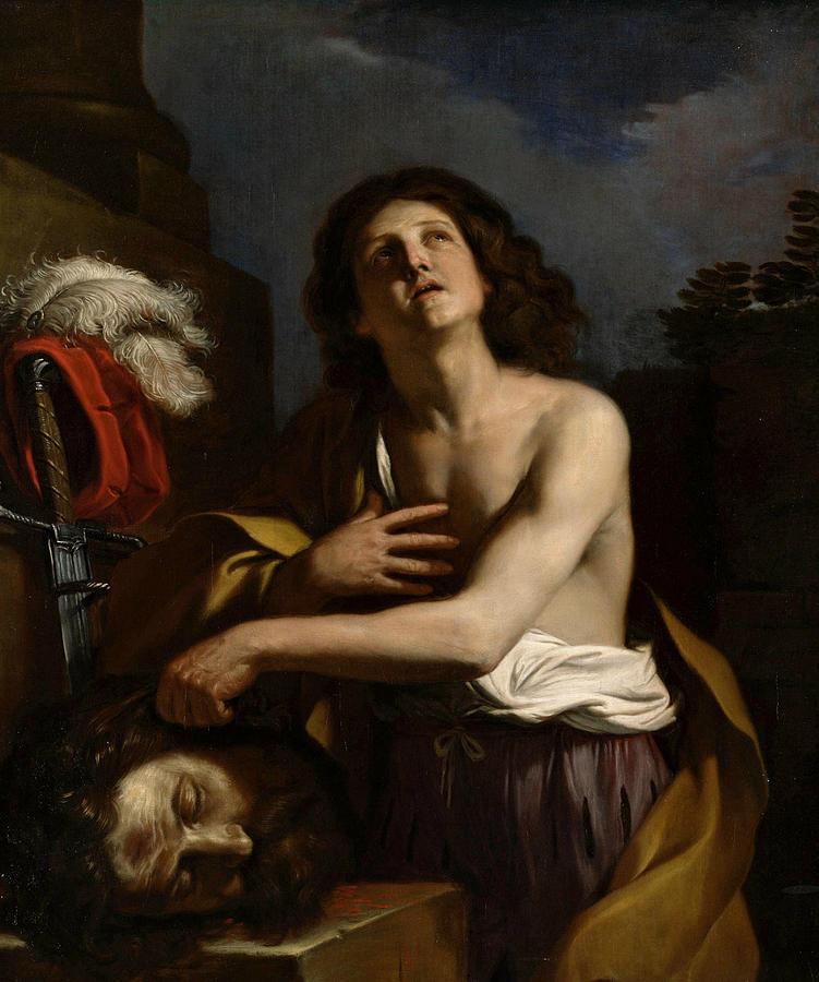 751x900 David With The Head Of Goliath Painting By Guercino - David With The Head Of Goliath Painting