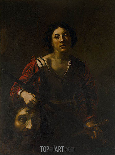 371x500 David With The Head Of Goliath Nicolas Poussin Painting - David With The Head Of Goliath Painting