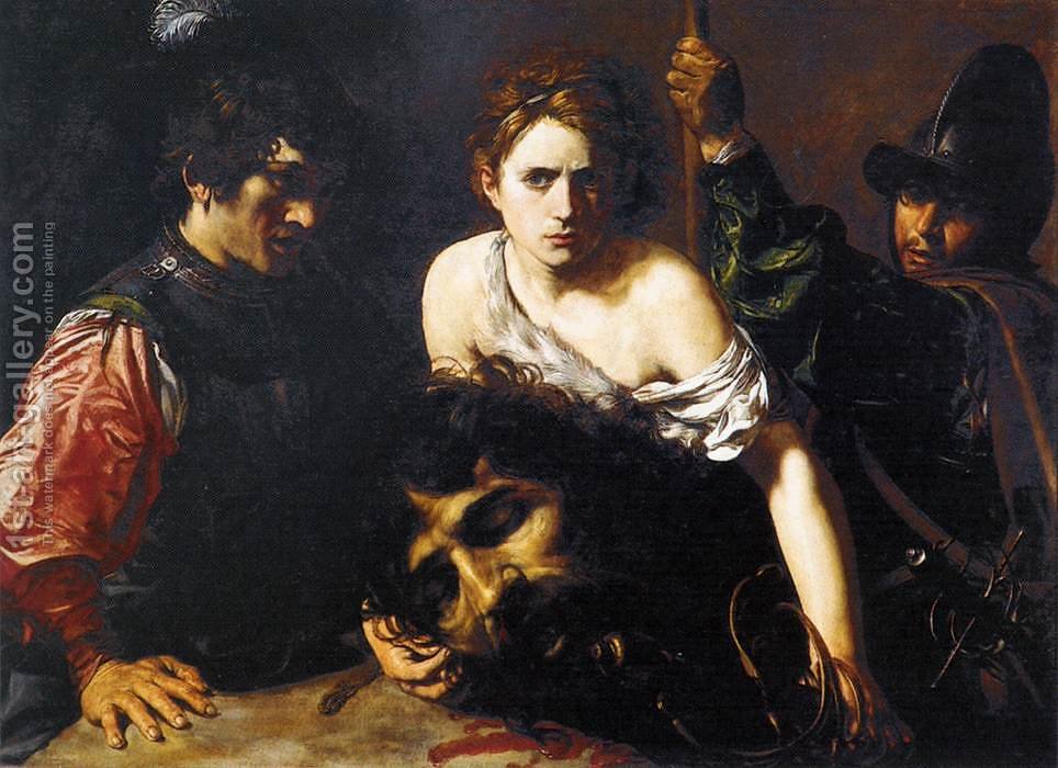 964x700 David With The Head Of Goliath And Two Soldiers Jean De Boulogne - David With The Head Of Goliath Painting