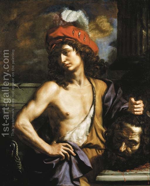 512x635 David With The Head Of Goliath 2 Benedetto Gennari Reproduction - David With The Head Of Goliath Painting