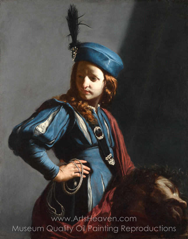 646x820 Reproduction Painting Guido Cagnaci David With The Head Of Goliath - David With The Head Of Goliath Painting