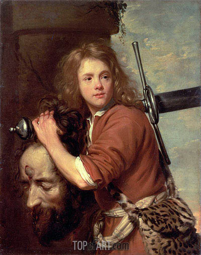 400x507 David Bearing The Head Of Goliath Jacob Van Oost Painting - David With The Head Of Goliath Painting