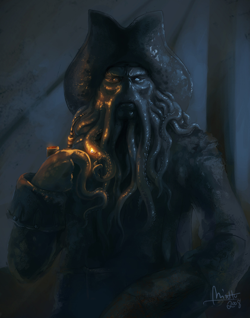 864x1100 Davy Jones By Theminttu - Davy Jones Painting
