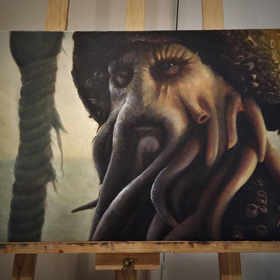 570x570 Original Oil Painting Pirates Of The Caribbean Davy Jones - Davy Jones Painting