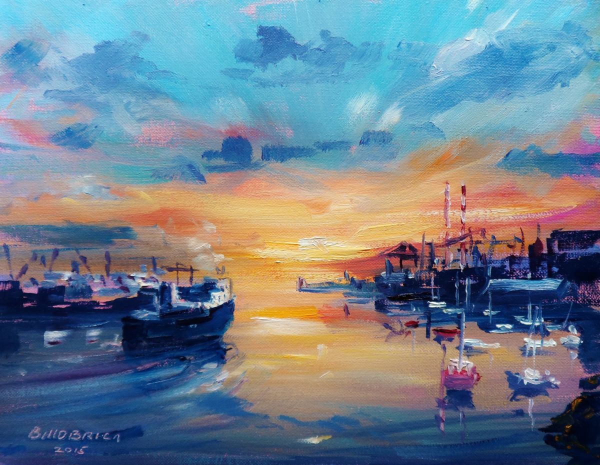 1200x930 Dublin Port, Dawn Departure (Bill O'Brien) - Dawn Painting