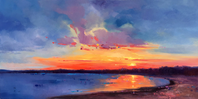 640x321 Jinsheng You Artwork Sky In Dawn 258 Original Painting Oil - Dawn Painting