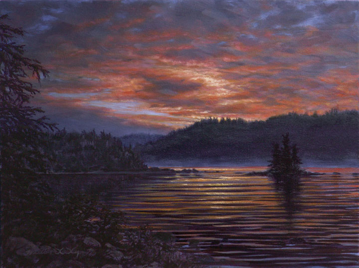 720x537 Northern Dawn, Oil Painting By William Hays, The Artist's Loft - Dawn Painting
