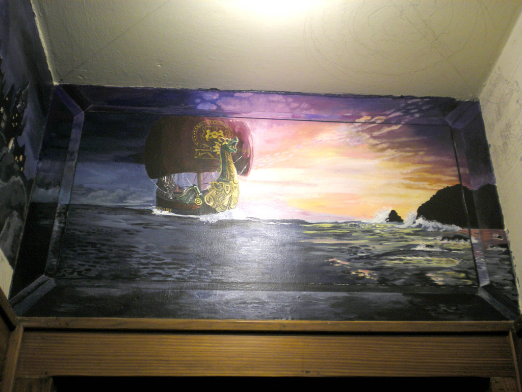 1024x768 New Mural In The Works Dawn Treader Wall By Shadowind - Dawn Treader Painting