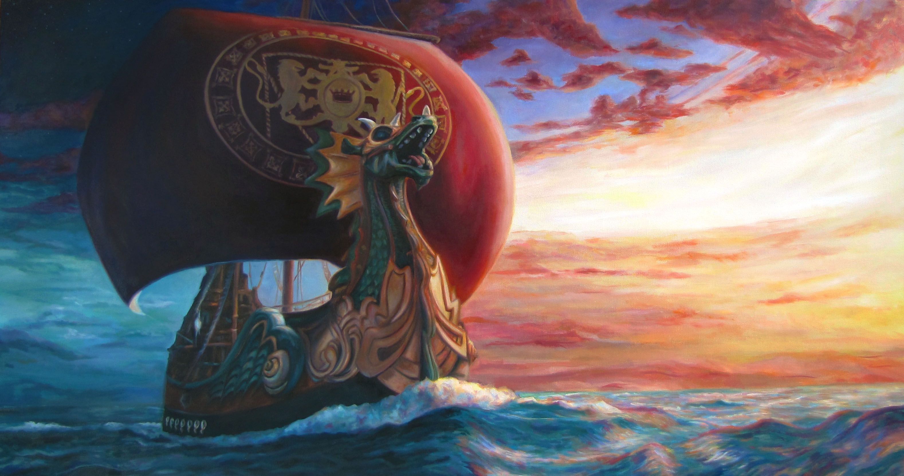 3156x1662 Dawn Treader Final Painting Steemit - Dawn Treader Painting