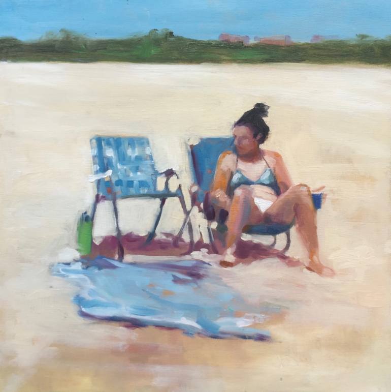 770x771 Saatchi Art Beach Day Painting By Kelly Mcdonagh - Day At The Beach Painting