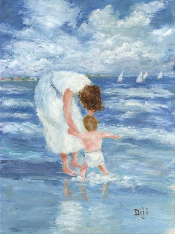 562x750 A Lovely Day - Day At The Beach Painting