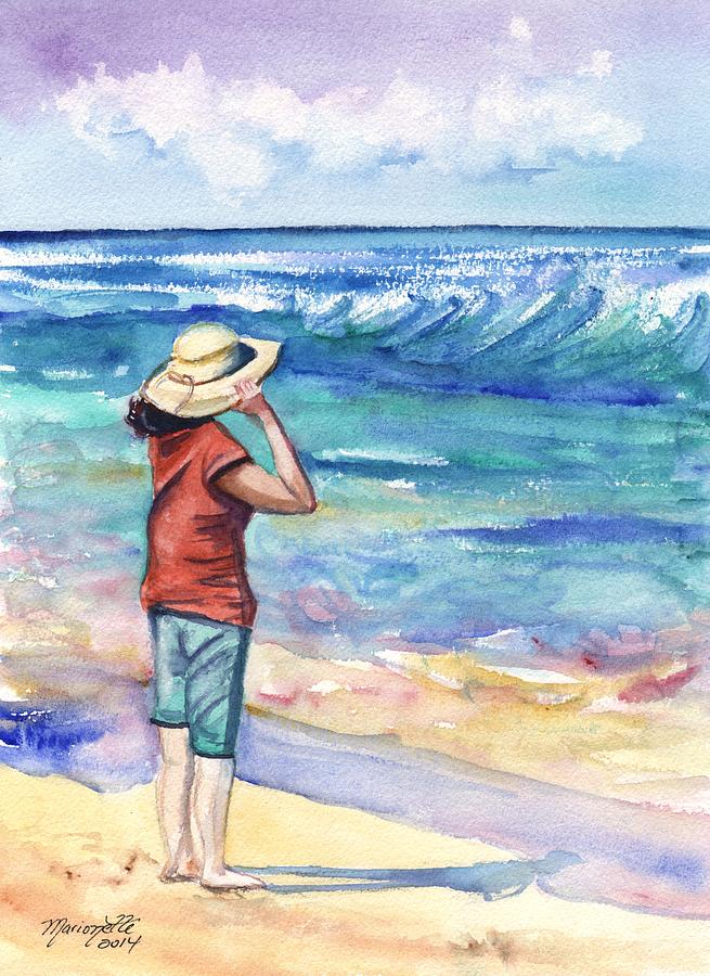 655x900 Another Nice Day At The Beach Painting By Marionette Taboniar - Day At The Beach Painting