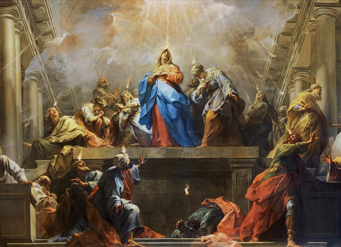 1105x800 Pentecost Sunday The Descent Of The Holy Spirit 50th Day After - Day Of Pentecost Painting