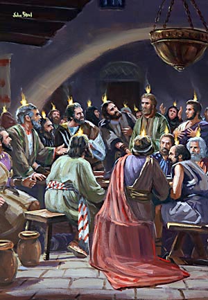300x433 The Acts Of The Apostles, By Ellen G. White. Chapter 4 Pentecost - Day Of Pentecost Painting
