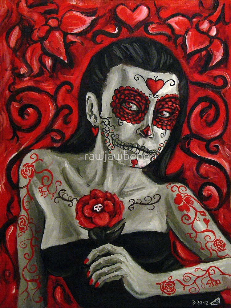 750x1000 Day Of The Dead Girl Painting 1 By Rawjawbone Redbubble - Day Of The Dead Girl Painting