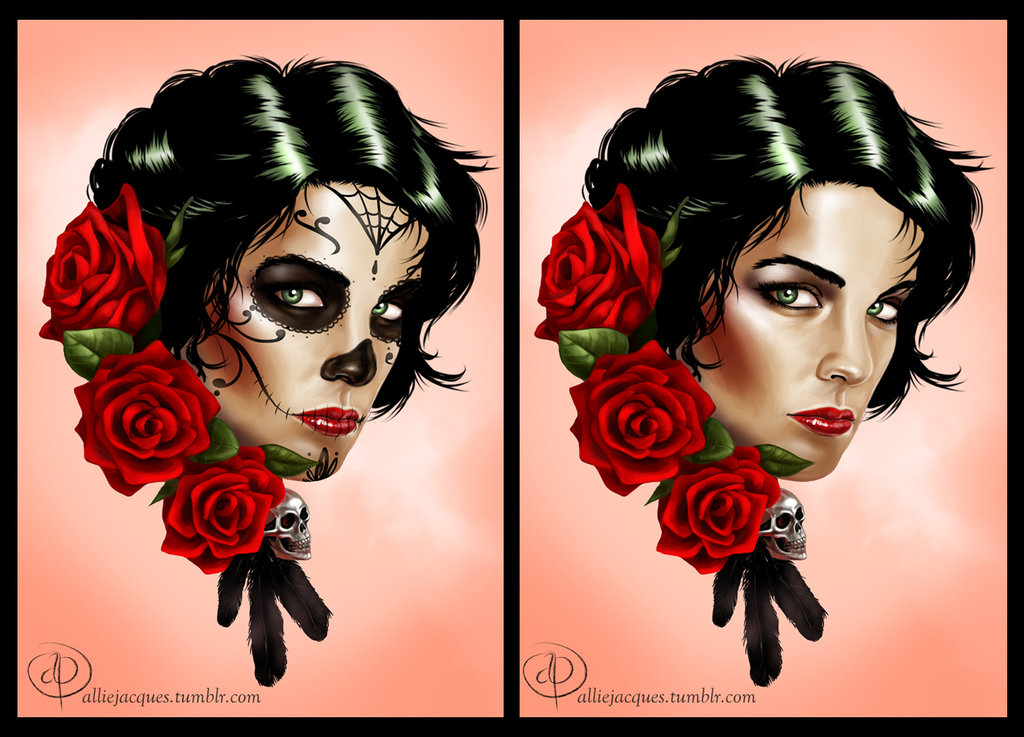 1024x737 Day Of The Dead Girl By Alliejacques - Day Of The Dead Girl Painting