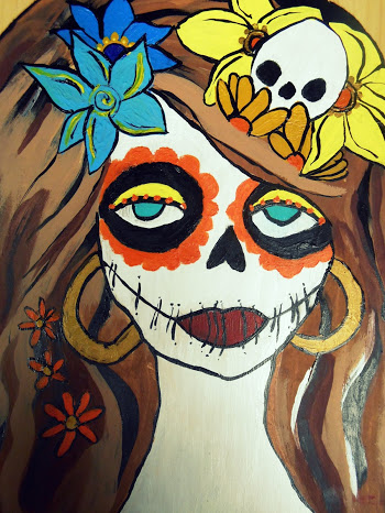 350x466 Escfactory Day Of The Dead Girl Painting Dia De Los Muertos - Day Of The Dead Girl Painting