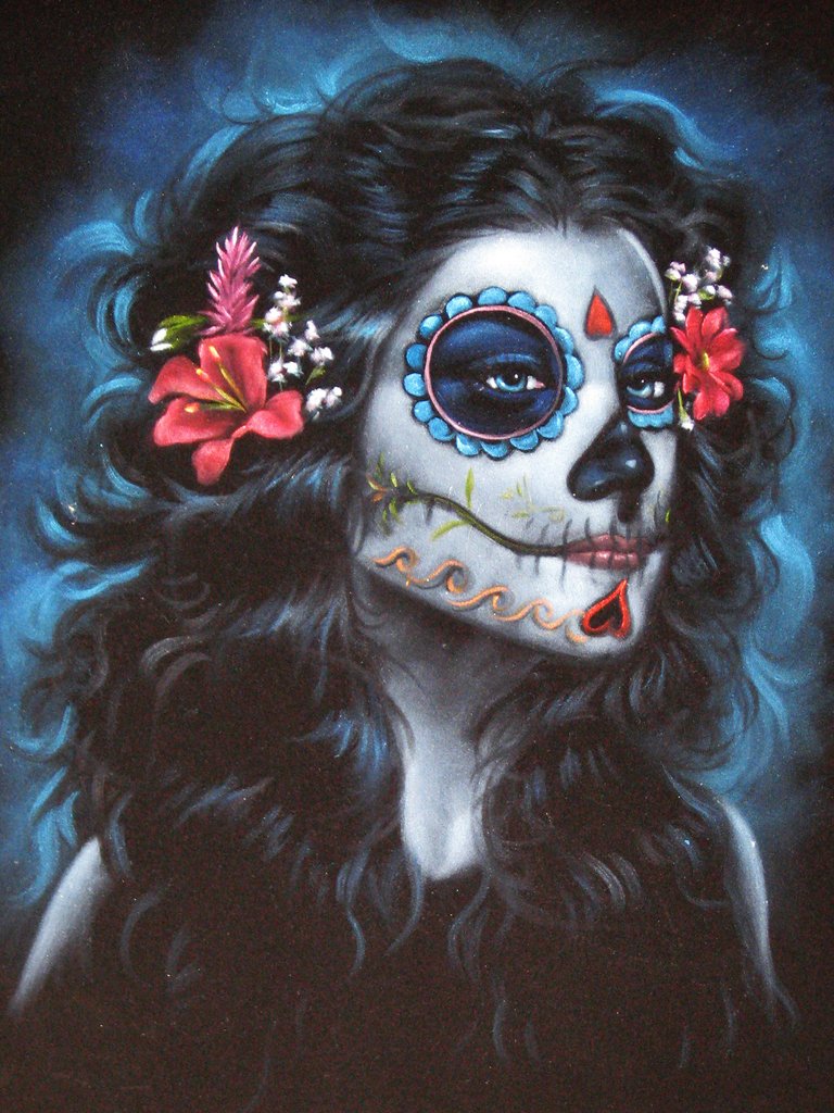 768x1024 Sugar Skull Girl, Calavera, De Muertos, Day Of The Dead - Day Of The Dead Girl Painting
