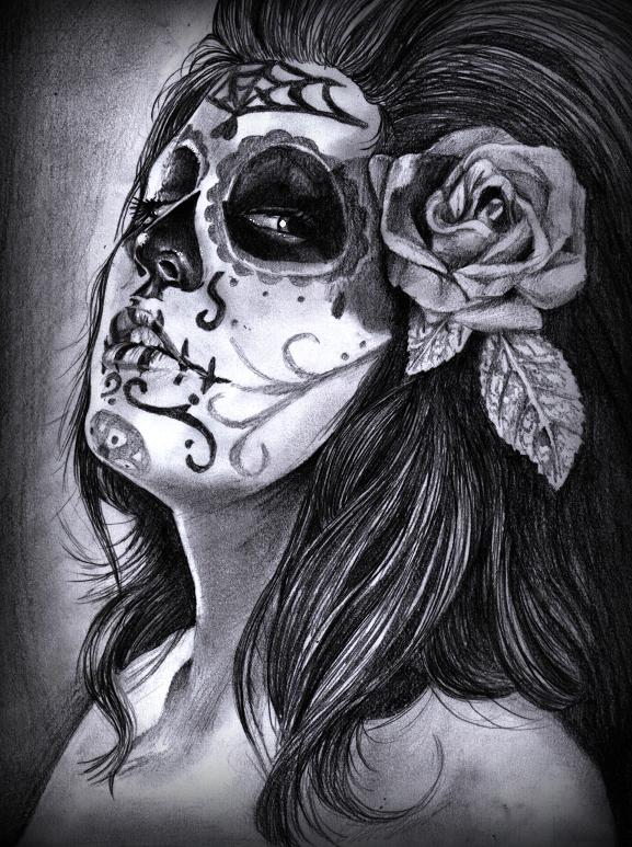577x773 Day Of The Dead Girl By Justinstorm - Day Of The Dead Girl Painting