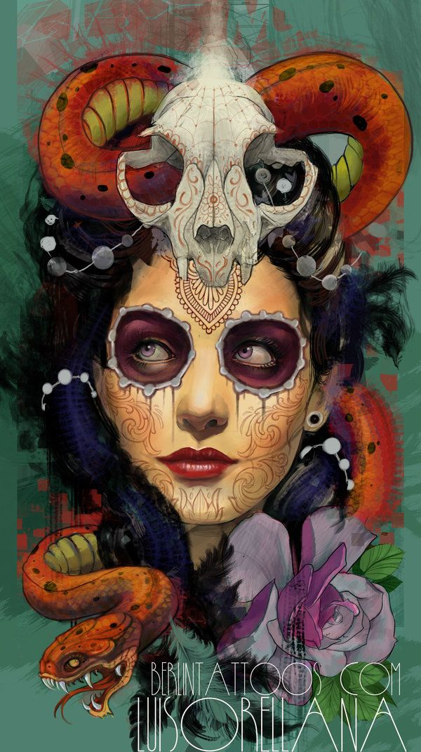 600x1071 Day Of The Dead Girl By On @ - Day Of The Dead Girl Painting