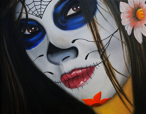 600x468 Day Of The Dead Girl Painting By Alex Rios - Day Of The Dead Girl Painting