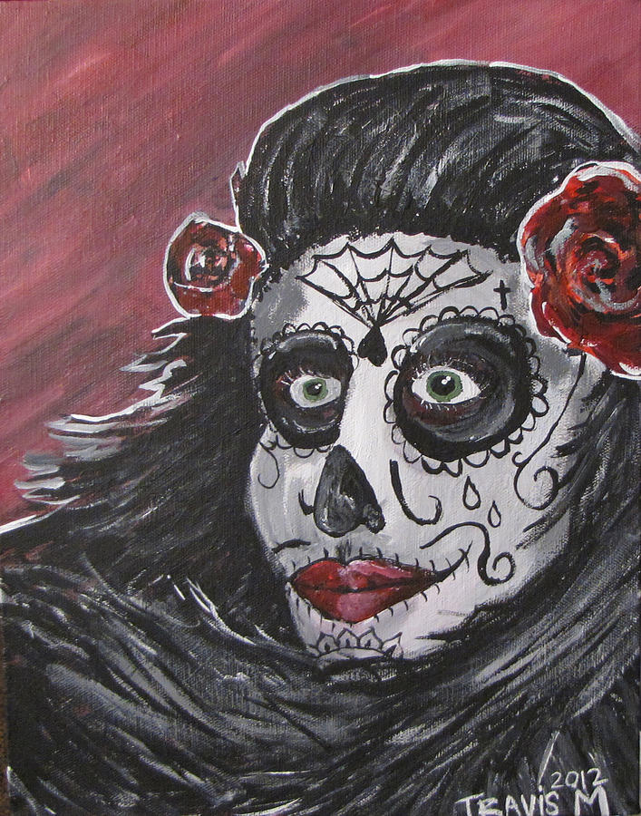 707x900 Day Of The Dead Girl Painting By Travis Mccray - Day Of The Dead Girl Painting