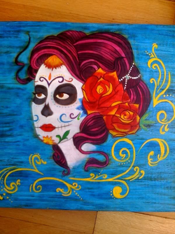 600x800 Day Of The Dead Painting Dia De Los Muertos - Day Of The Dead Painting